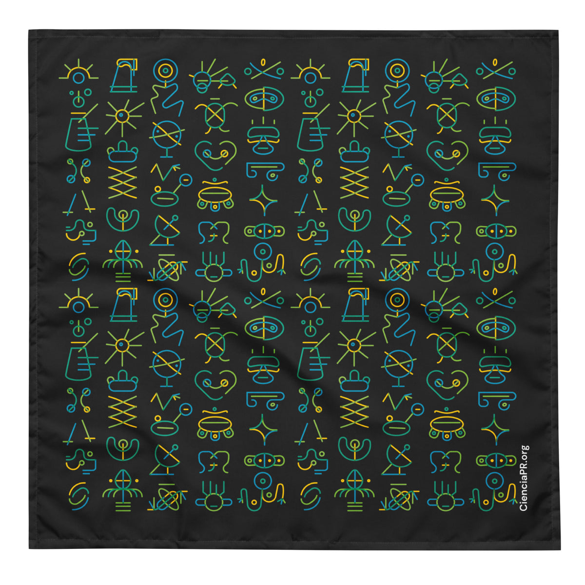 CienciaPR Petroglyphs all-over print bandana