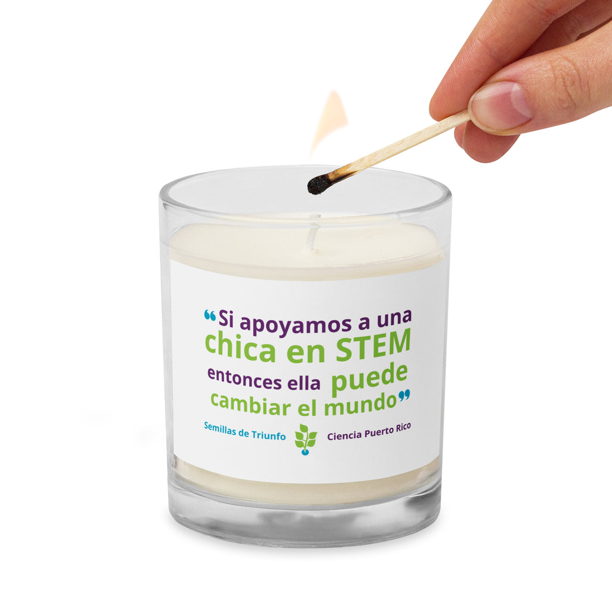 "Apoya una chica" Glass jar soy wax candle