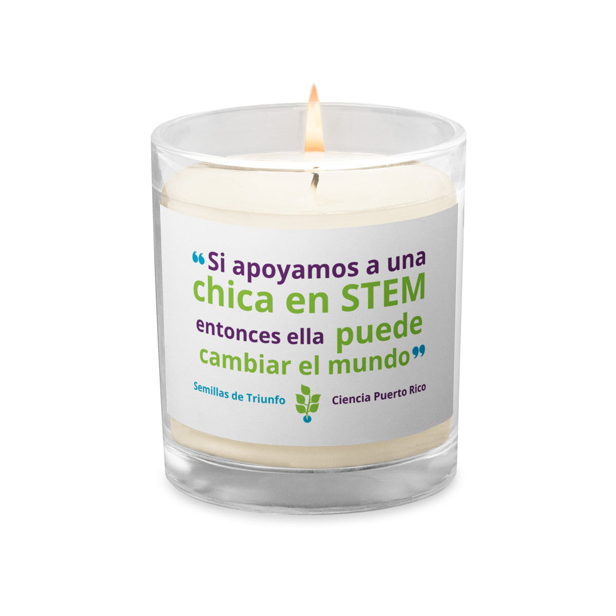 "Apoya una chica" Glass jar soy wax candle