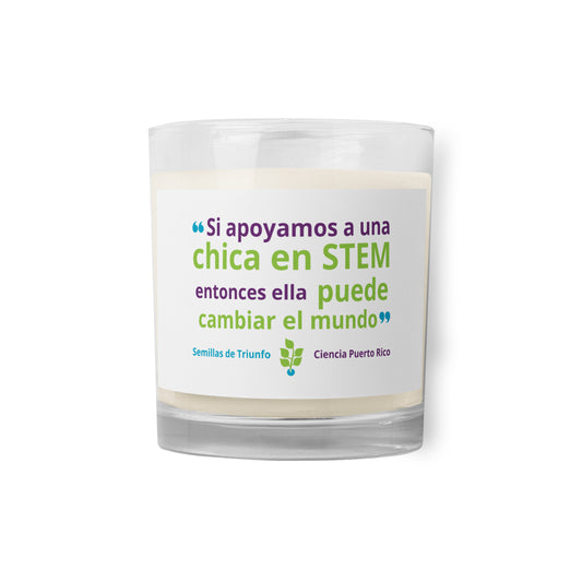 "Apoya una chica" Glass jar soy wax candle