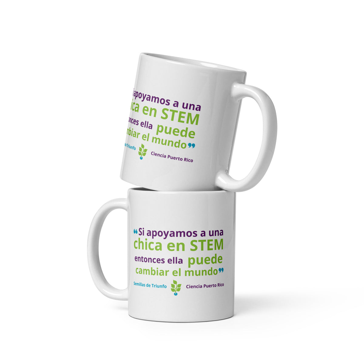 "Apoya una chica" White glossy mug