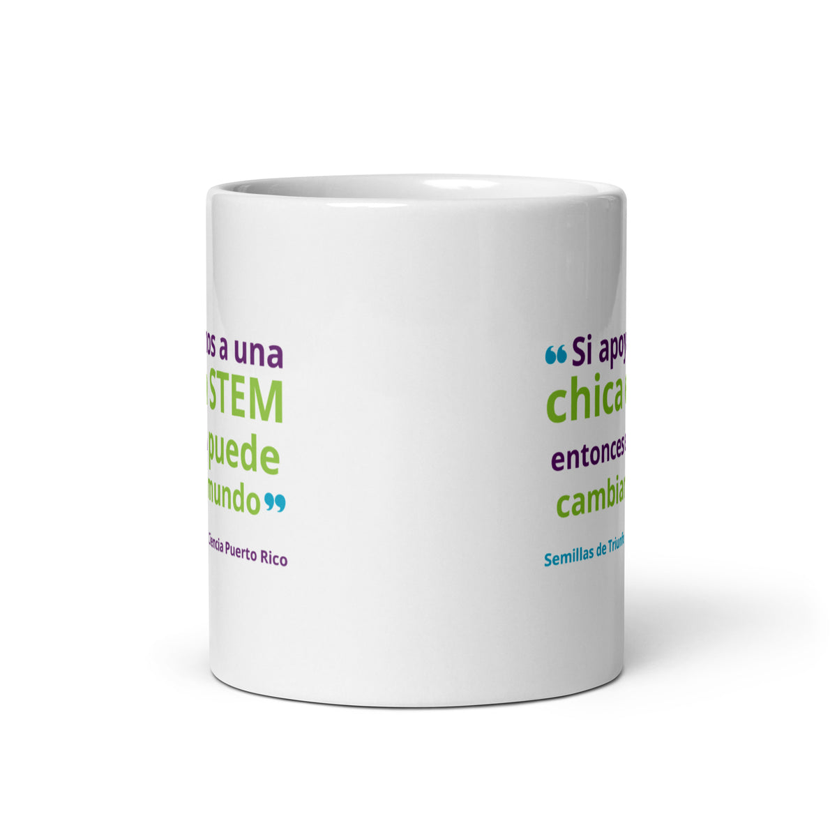 "Apoya una chica" White glossy mug