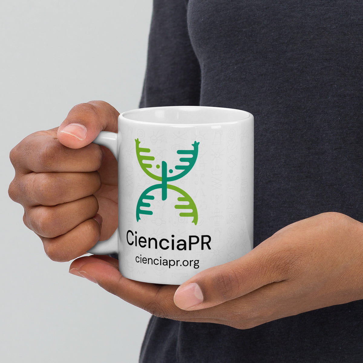 CienciaPR Logo White glossy mug