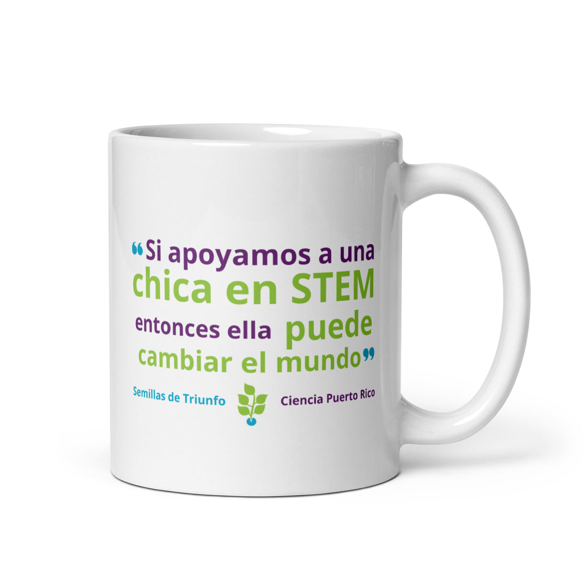 "Apoya una chica" White glossy mug