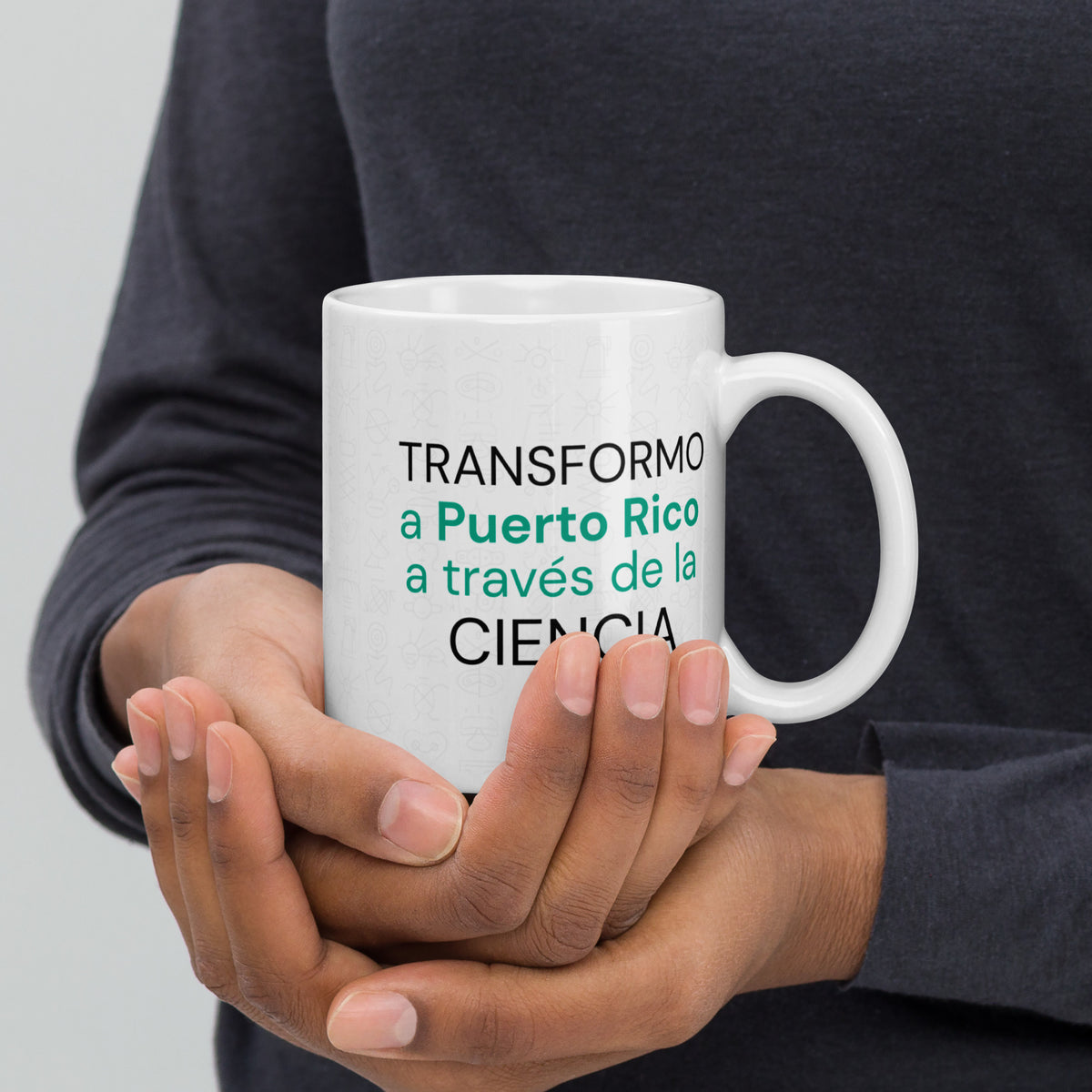 CienciaPR Logo White glossy mug